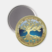 [500] Keltischer Baum des Lebens [Gold] Magnet (Vorderseite/Rückseite)