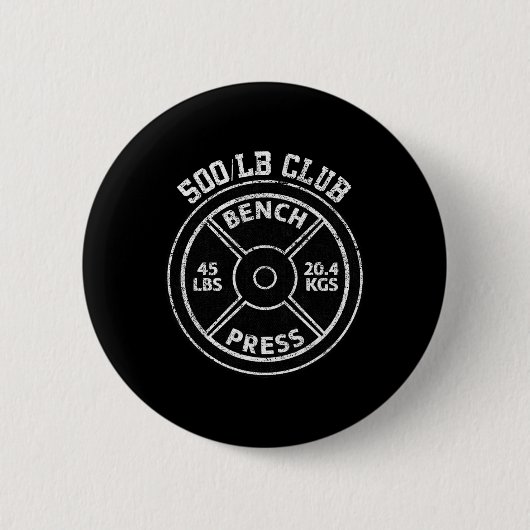 500 Lbs Pound Bench Press Club Gym Weightlifting P Button (Vorderseite)