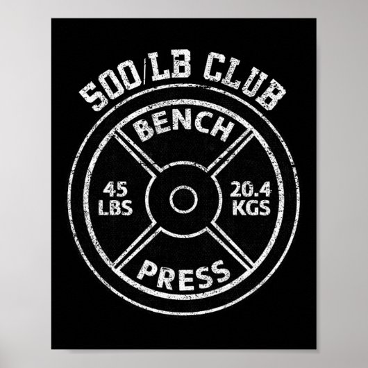 500 Lbs Pound Bench Press Club Gym Weightlifting P Poster (Vorne)