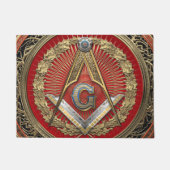 [500] Master Mason - Gold Square & Compasses Fußmatte (Vorderseite)