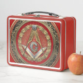 [500] Master Mason - Gold Square & Compasses Metall Brotdose (Beispiel)