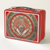 [500] Master Mason - Gold Square & Compasses Metall Brotdose (Rückseite)