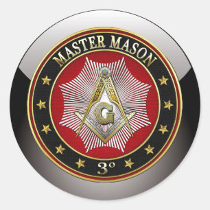 [500] Master Mason - Platz und Kompasse 3. Stufe Runder Aufkleber