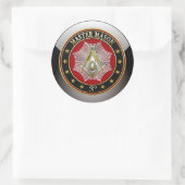 [500] Master Mason - Platz und Kompasse 3. Stufe Runder Aufkleber (Tasche)