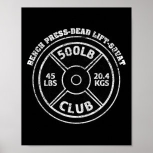 500 Pfund Club Kraftsport-Training Hanteltraining Poster