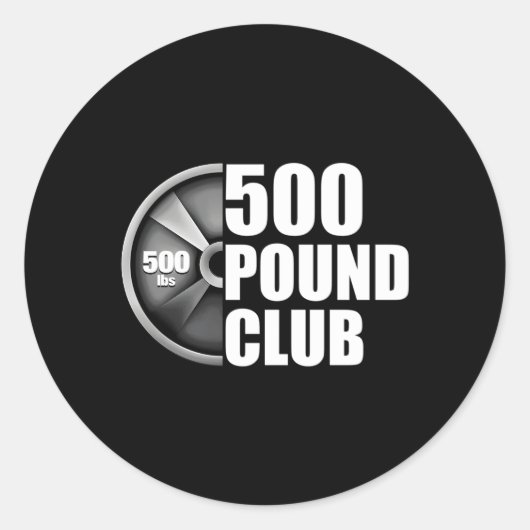 500 Pfund Club Powerlift Runder Aufkleber (Vorderseite)