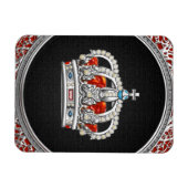 [500] Prince-Princess King-Queen Crown [Silver] Magnet (Horizontal)