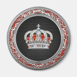 [500] Prince-Princess King-Queen Crown [Silver] Magnet