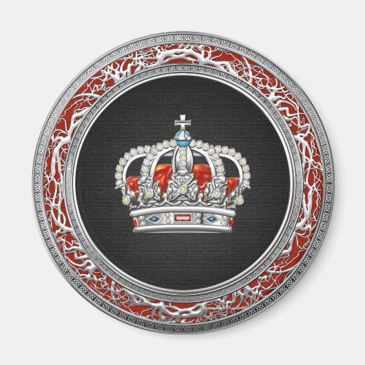 [500] Prince-Princess King-Queen Crown [Silver] Magnet (Vorne)