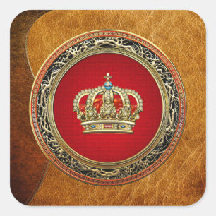 [500] Prinzessin King-Queen Crown [Belg.Gold] Quadratischer Aufkleber