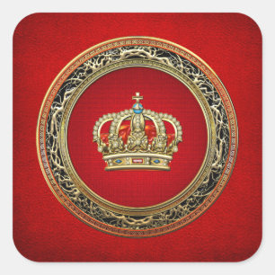 [500] Prinzessin King-Queen Crown [Belg.Gold] Quadratischer Aufkleber