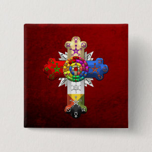 [500] Rosy Cross (Rose Croix) Button