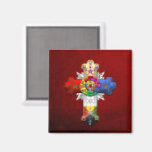 [500] Rosy Cross (Rose Croix) Magnet (Vorderseite/Rückseite)