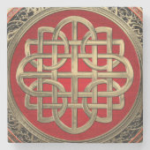 [500] Sacred Celtic Gold Knot Cross Steinuntersetzer (Vorderseite)