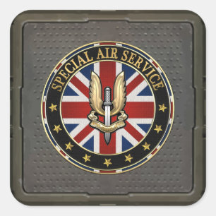 [500] SAS-Abzeichen (Special Air Service) [3D] Quadratischer Aufkleber