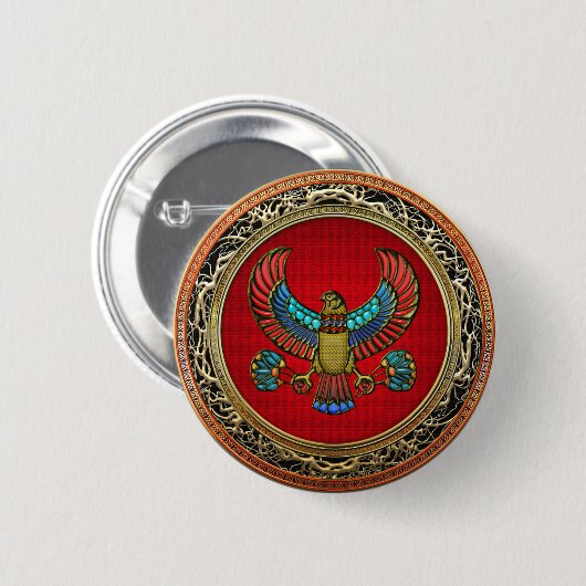 [500] Schatztruve: Ägyptischer Falken Button (Vorne & Hinten)