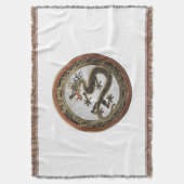 [500] Schwarzer und Gold Heiliger Ostdrache Decke (Vorderseite Vertikal)