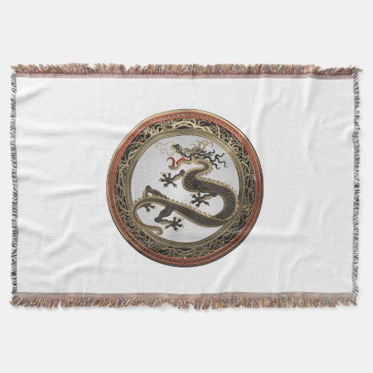 [500] Schwarzer und Gold Heiliger Ostdrache Decke (Vorderseite)