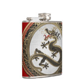 [500] Schwarzer und Gold Heiliger Ostdrache Flachmann (Rechts)
