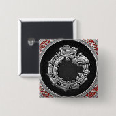 [500] Serpent God Quetzalcoatl [Silver] Button (Vorne & Hinten)