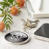 [500] Silver Human Skull Schlüsselanhänger (Seite)