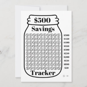 500 $ Sparquote Tracker Mason Jar Haushaltsziffer Einladung