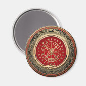 [500] Vegvisir - Viking Gold Magic Runic Compass Magnet (Vorderseite/Rückseite)