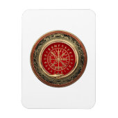 [500] Vegvisir - Viking Gold Magic Runic Compass Magnet (Vertikal)
