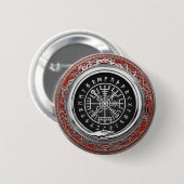 [500] Vegvisir - Viking Silver Magic Runic Compass Button (Vorne & Hinten)