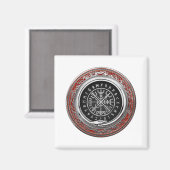 [500] Vegvisir - Viking Silver Magic Runic Compass Magnet (Vorderseite/Rückseite)