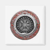 [500] Vegvisir - Viking Silver Magic Runic Compass Magnet (Vorne)