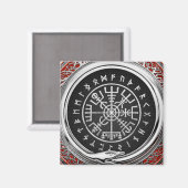 [500] Vegvisir - Viking Silver Magic Runic Compass Magnet (Vorderseite/Rückseite)
