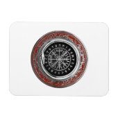 [500] Vegvisir - Viking Silver Magic Runic Compass Magnet (Horizontal)