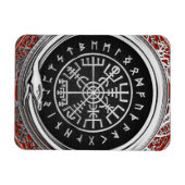 [500] Vegvisir - Viking Silver Magic Runic Compass Magnet (Horizontal)