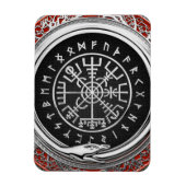 [500] Vegvisir - Viking Silver Magic Runic Compass Magnet (Vertikal)