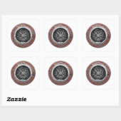 [500] Vegvisir - Viking Silver Magic Runic Compass Quadratischer Aufkleber (Blatt)
