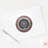 [500] Vegvisir - Viking Silver Magic Runic Compass Quadratischer Aufkleber (Umschlag)
