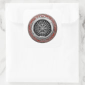 [500] Vegvisir - Viking Silver Magic Runic Compass Quadratischer Aufkleber (Tasche)