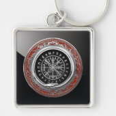 [500] Vegvisir - Viking Silver Magic Runic Compass Schlüsselanhänger (Vorne)