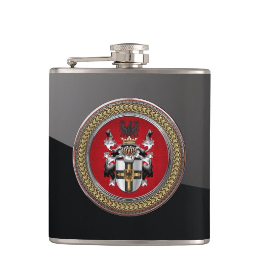 [500] Wappen-Teutonenkappe Flachmann (Vorderseite)