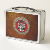 [500] Wappen-Teutonenkappe Metall Brotdose (Rückseite)