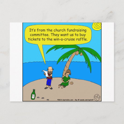 501 Kirchenfundraiser-Cartoon Postkarte (Vorderseite)