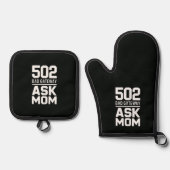 502 Bad Gateway Ask Mom Tech Kitchen Humor Ofenhandschuh & Topflappen-Set (Vorderseite)