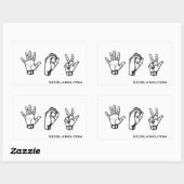 503 Handz mit URL Rechteckiger Aufkleber (Blatt)