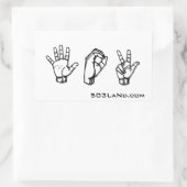 503 Handz mit URL Rechteckiger Aufkleber (Tasche)