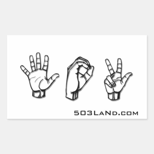 503 Handz mit URL Rechteckiger Aufkleber (Vorderseite)