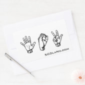 503 Handz mit URL Rechteckiger Aufkleber (Umschlag)