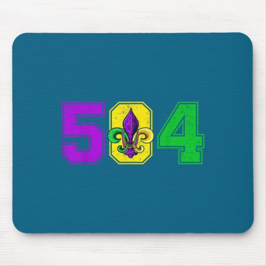 504 Fleur De Lis Mardi Design Mousepad (Vorne)