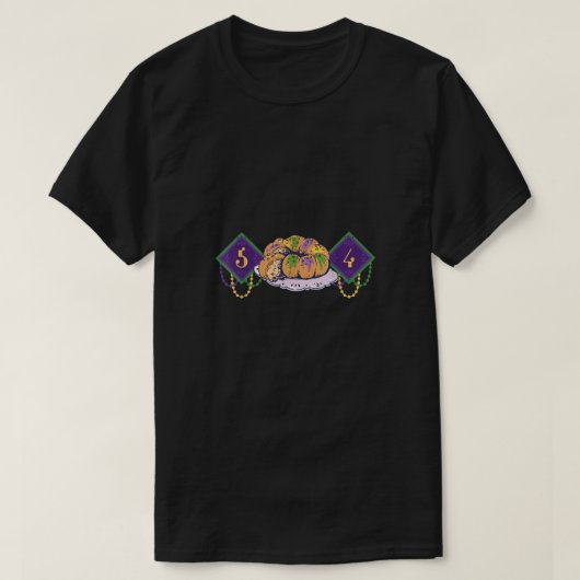 504 Mardi Gras King Cake Lugano Gestern und Heute T-Shirt (Design vorne)