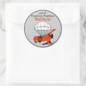 508. "Red Devils" Parakutes Regiment, 82. Airborn Runder Aufkleber (Tasche)